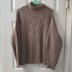 Women’s Cable Knit Sweater - Dusty Pink